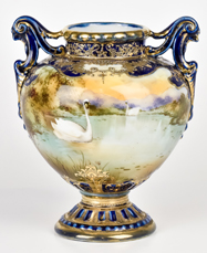 Nippon Cobalt Blue Scenic Bolted Urn