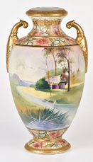 Large Nippon Scenic Vase